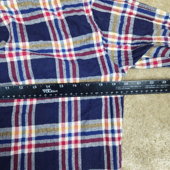 VTG Scotsman Co Flannel Shirt Mens Small Red White Blue Plaid Work USA A857 - Picture 6 of 10
